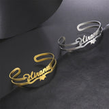 Lemegeton Heart Letter Cuff Bracelet Stainless Steel Jewelry