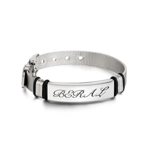 Custom Engraved Name Bracelet Stainless Steel Band