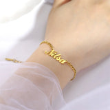 Lemegeton Arabic Name Bracelet Stainless Steel Cuban Chain
