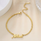 Lemegeton Arabic Name Bracelet Stainless Steel Cuban Chain
