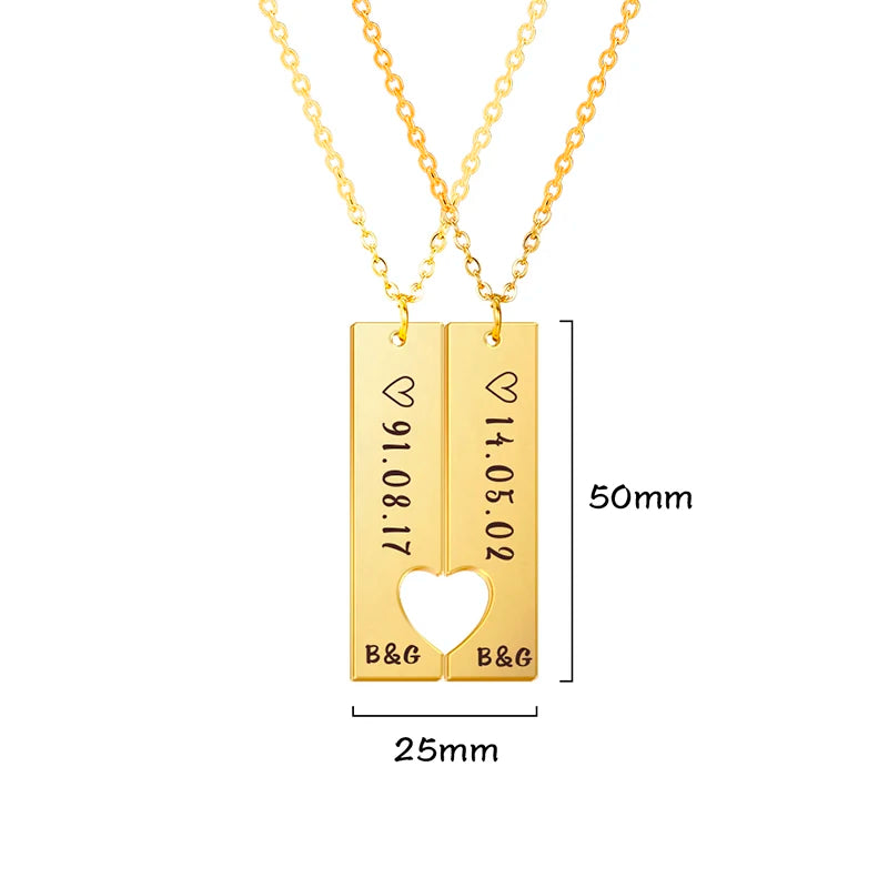 Lemegeton Personalized Name Necklace For Women Couples Engraving Name