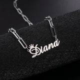 Lemegeton Name Necklace Stainless Steel Chain Choker Jewelry