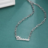 Lemegeton Name Necklace Stainless Steel Chain Choker Jewelry