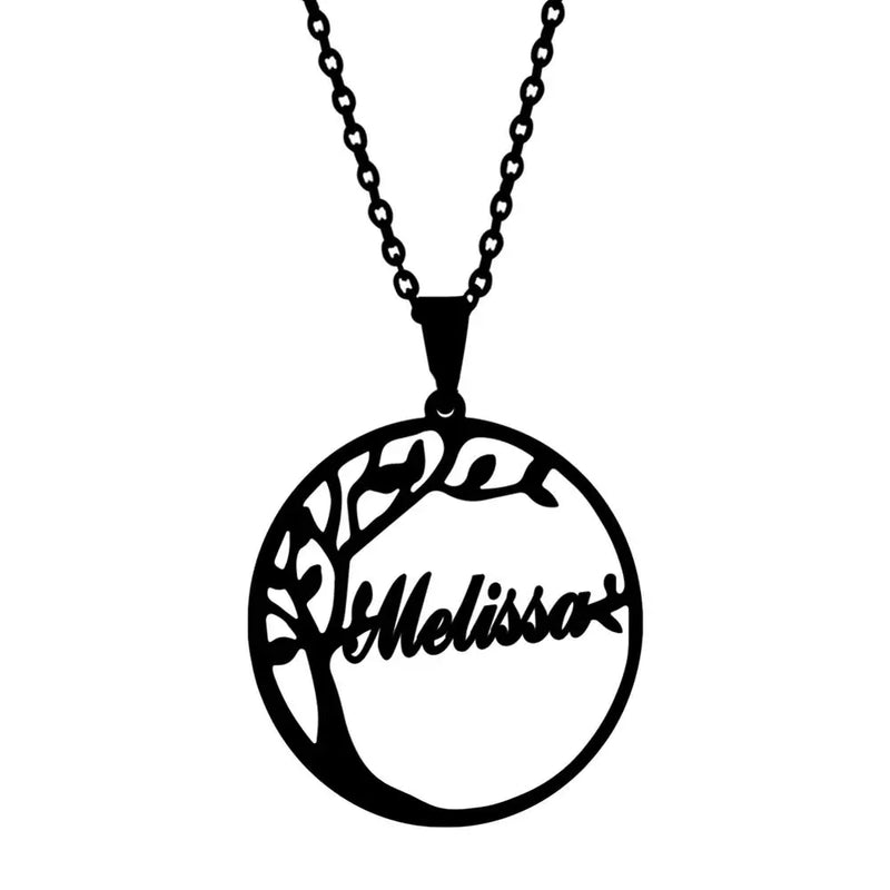 Tree Of Life Necklace Personalized Name Stainless Steel Jewelry Gift