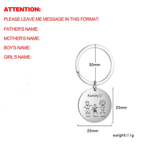 Lemegeton Family Keychain Stainless Steel Keyring
