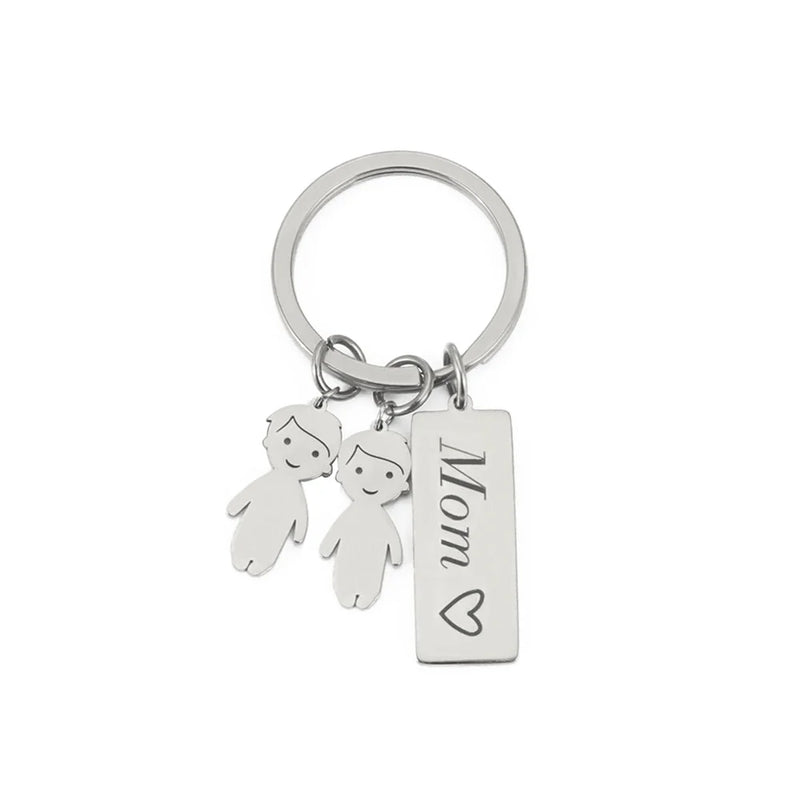 Lemegeton Family Names Keychain Stainless Steel Engrave Name Keyring