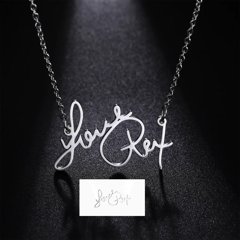 Personalized Handwriting Name Necklace Stainless Steel Jewelry For Women