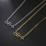 Lemegeton Personalized Name Necklace Stainless Steel Cuban Chain