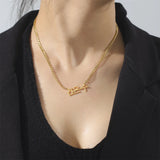 Lemegeton Personalized Name Necklace Stainless Steel Cuban Chain