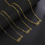Lemegeton Personalized Name Necklace Stainless Steel Cuban Chain