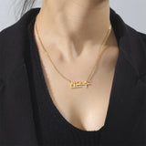 Lemegeton Personalized Name Necklace Stainless Steel Letter Pendant Choker