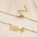 Lemegeton Personalized Name Necklace Stainless Steel Letter Pendant Choker
