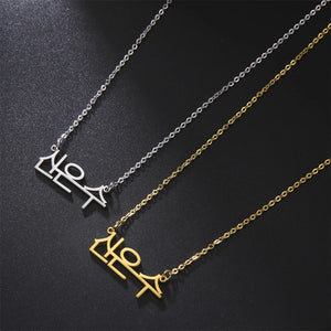 Lemegeton Personalized Name Necklace Stainless Steel Letter Pendant Choker