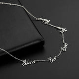 Lemegeton Personalized Family Necklace Stainless Steel Nameplate Pendant