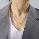 Lemegeton Personalized Name Necklace Stainless Steel Pendant Choker Jewelry