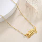 Lemegeton Personalized Name Necklace Stainless Steel Pendant Choker Jewelry