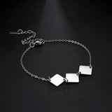 Personalized Name Words Bracelet Stainless Steel Engraved Bangle Jewelry
