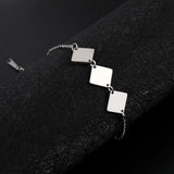 Personalized Name Words Bracelet Stainless Steel Engraved Bangle Jewelry