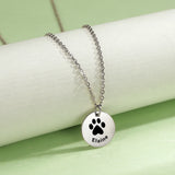 Personalized Paw Print Name Necklace For Women Dog Cat Pet Jewelry