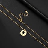 Personalized Paw Print Name Necklace For Women Dog Cat Pet Jewelry