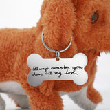Lemegeton Personalized Pet ID Tag Engraved Name Pendant Keyring Collar Bone