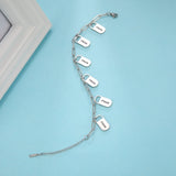 Custom Name Bracelet Stainless Steel Pendant Engraved Gift