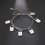 Custom Name Bracelet Stainless Steel Pendant Engraved Gift