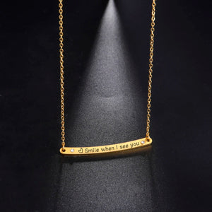 Lemegeton Smile Name Necklace Personalized Engraved Date Necklaces
