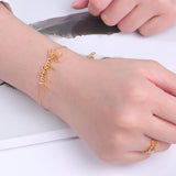 Lemegeton Stainless Steel Bracelet for Women Nameplate Jewelry
