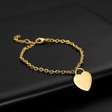Lemegeton Love Heart Name Bracelet Stainless Steel Chain Charm Jewelry