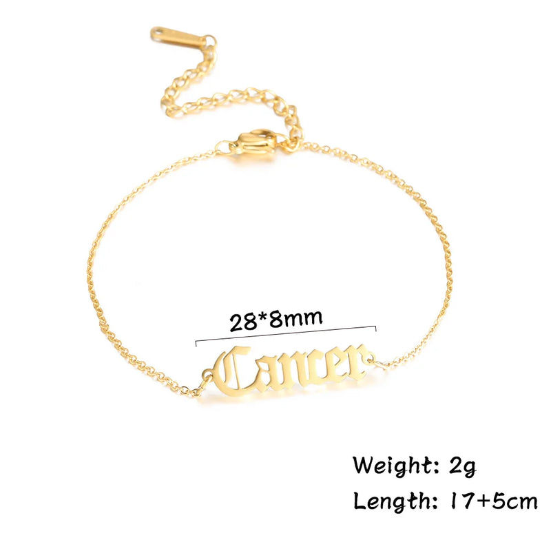 Lemegeton Old English Letter Name Bracelet Women Personalized Charm Gift