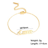 Lemegeton Old English Letter Name Bracelet Women Personalized Charm Gift