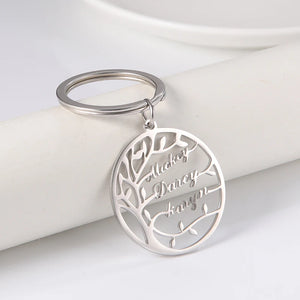 Tree of Life Keychain Personalized with Name Family Key Chain Gift