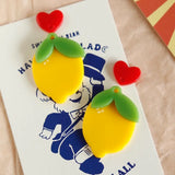 Lemon Girl Resin Slice Pendant for DIY Earrings