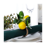 6 Lemon Vine Leaf Napkin Holders for Dining Table Decor