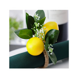 6 Lemon Vine Leaf Napkin Holders for Dining Table Decor