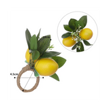 6 Lemon Vine Leaf Napkin Holders for Dining Table Decor