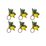 6 Lemon Vine Leaf Napkin Holders for Dining Table Decor