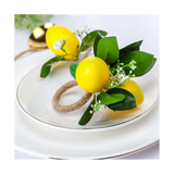 6 Lemon Vine Leaf Napkin Holders for Dining Table Decor