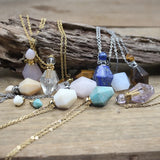 Lemon Quartz Perfume Bottle Pendant Women Jewelry