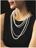 Pearl Multi-Layer Sweater Chain Necklace - Long Necklace Jewelry