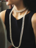 Pearl Multi-Layer Sweater Chain Necklace - Long Necklace Jewelry