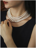 Pearl Multi-Layer Sweater Chain Necklace - Long Necklace Jewelry