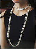 Pearl Multi-Layer Sweater Chain Necklace - Long Necklace Jewelry