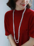 Pearl Multi-Layer Sweater Chain Necklace - Long Necklace Jewelry