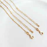 14K Brass Link Necklace Chain with Lobster Clasps, 18 Inch