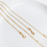 14K Brass Link Necklace Chain with Lobster Clasps, 18 Inch