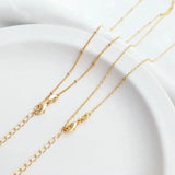 14K Brass Link Necklace Chain with Lobster Clasps, 18 Inch