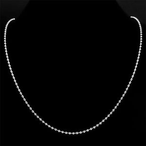 Ball Bead Chain Necklace for Women Men Stainless Steel Silver Jewelry