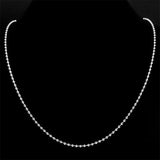 Ball Bead Chain Necklace for Women Men Stainless Steel Silver Jewelry